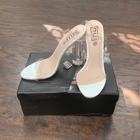 Shoes - Size 36 white/clear heels